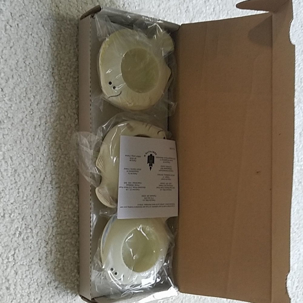 Fish PartyLite tealight holders. Set of 3